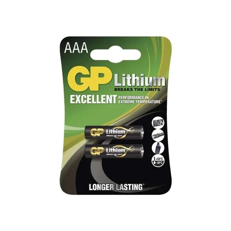 Elements GP Batteries 24LF-U2 Lithium 1.5V AAA FR03 2pcs