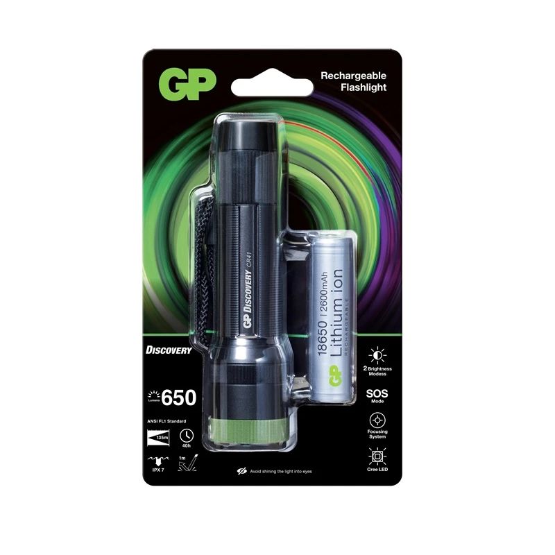 Rokas prožektors uzlādējams GP. GPACTCR41000. 650lm