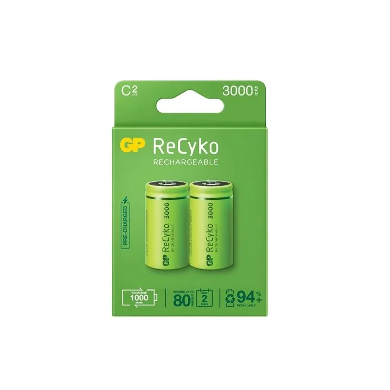 Uzlādējamās baterijas GP GPRHC30CB025, C, 3000 mAh, 2 gab.