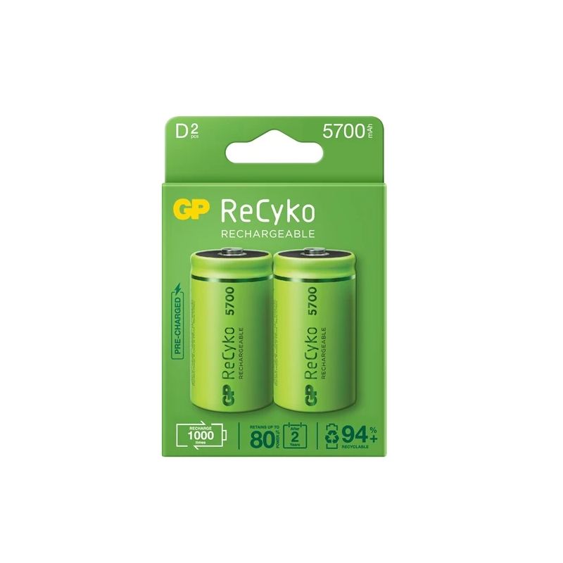 Uzlādējamās baterijas GP GPRHC57DB025. 5700 mAh. 2 gab.