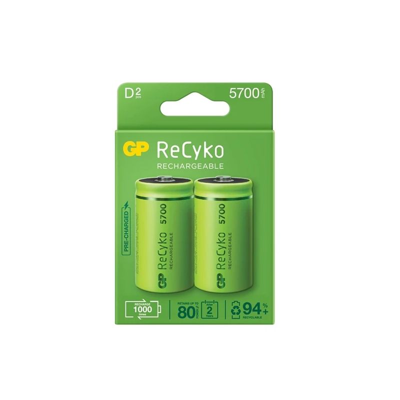 Uzlādējamās baterijas GP GPRHC57DB025. 5700 mAh. 2 gab.