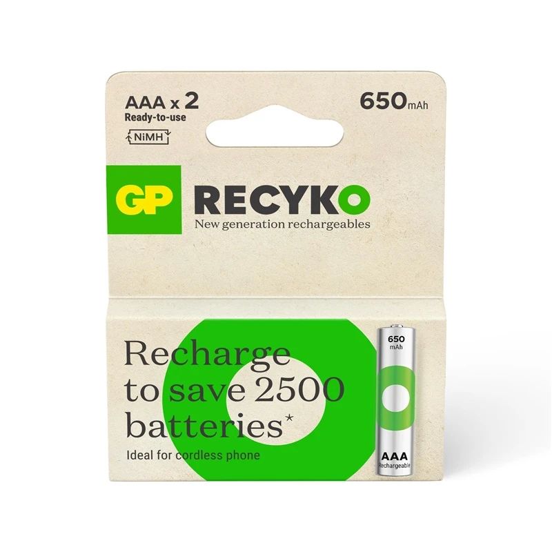 Akumulatori gp recyko aaa.650mah 2gab