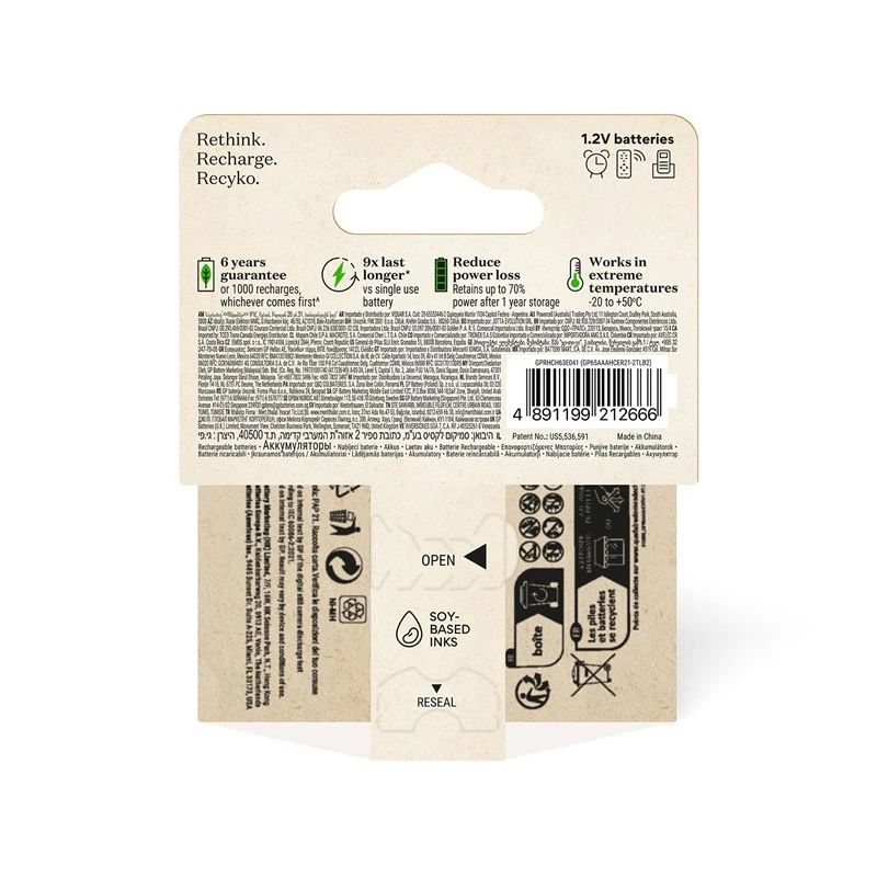 Akumulatori gp recyko aaa.650mah 2gab