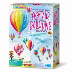 Žaislinis dažymo rinkinys, karuselė 4M KidzMaker Paint Your Own Hot Air Balloons, įvairių spalvų