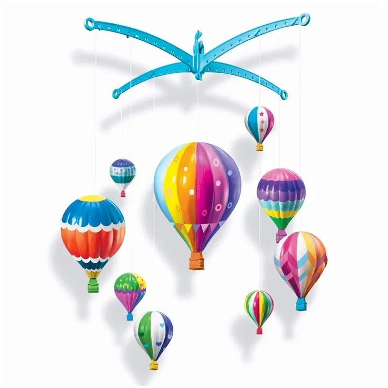 Žaislinis dažymo rinkinys, karuselė 4M KidzMaker Paint Your Own Hot Air Balloons, įvairių spalvų