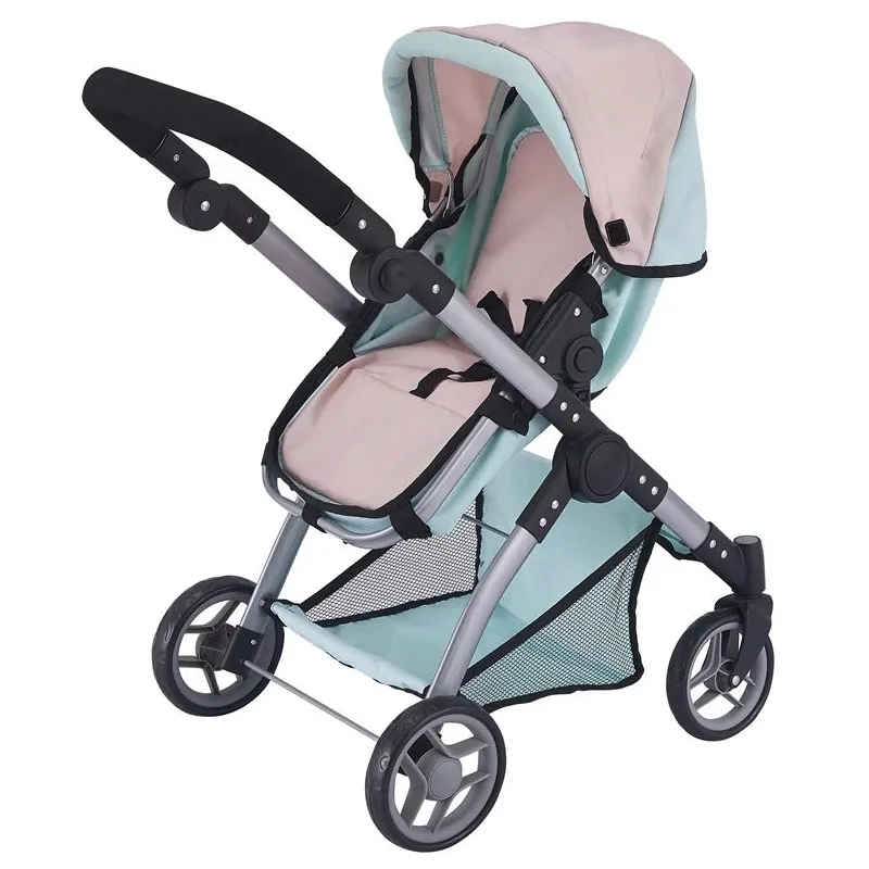 Leļļu ratiņi 9620, 2in1, melna krās.-gaiši zila krās.