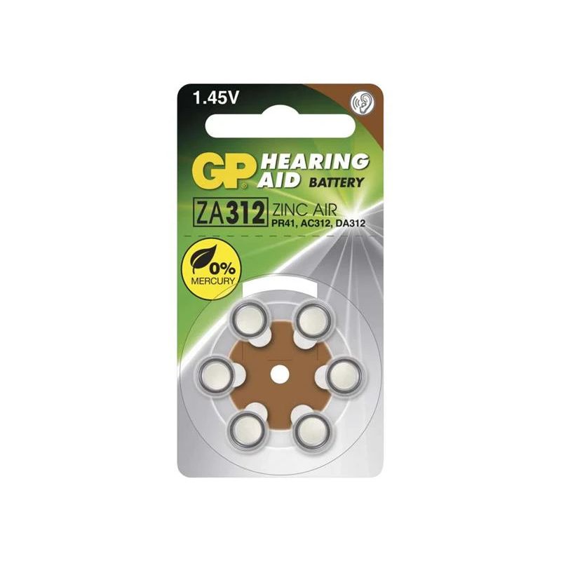 Elementi gp za312f-d6 1,45v 6 gab.