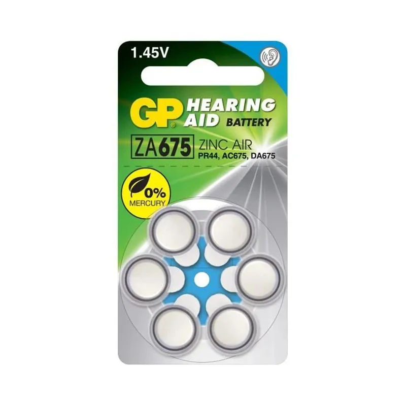 Elements GP Hearing Aid ZA675-PR44 Battery 6pcs