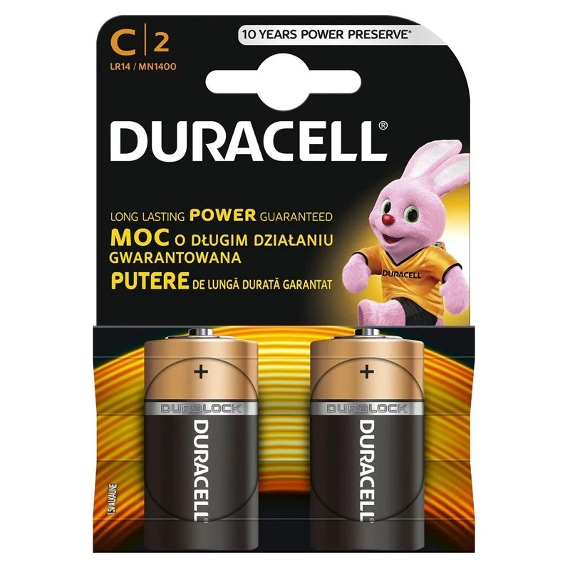 Baterijas Duracell. LR14. 2 gab.