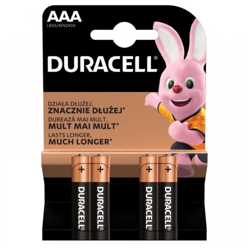 Baterijas Duracell MN2400. AAA. 1.5 V. 4 gab.