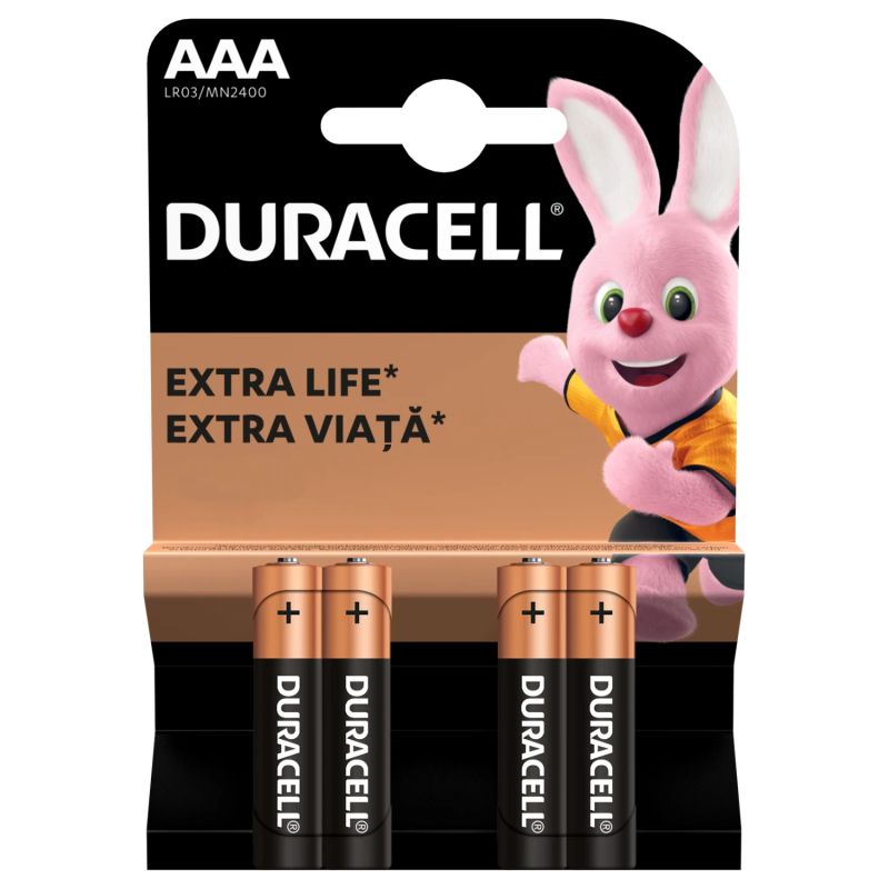 Baterijas Duracell MN2400. AAA. 1.5 V. 4 gab.
