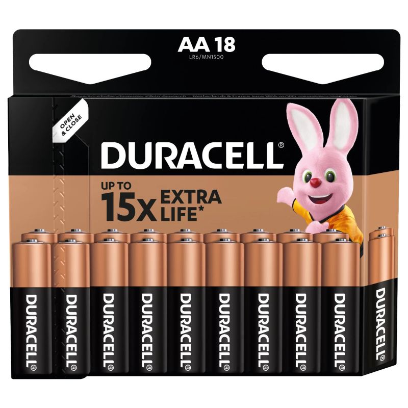 Baterijas Duracell Alkaline AA 18pcs