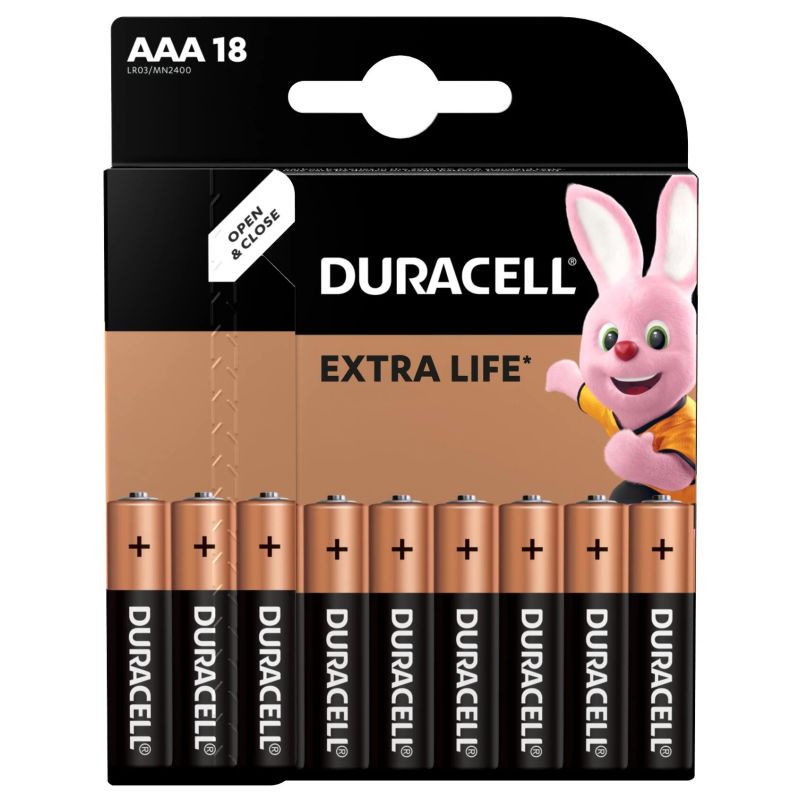 Baterijas Duracell Alkaline Long Lasting Power 18x AAA