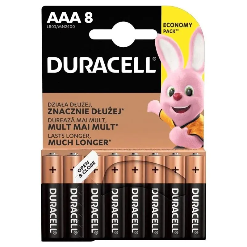 Elements Duracell LR03 Alkaline Plus Power Battery AAA x 8