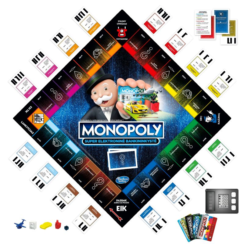 MONOPOLY Board game Super Electronic banking ,In Lithuanian lang.,