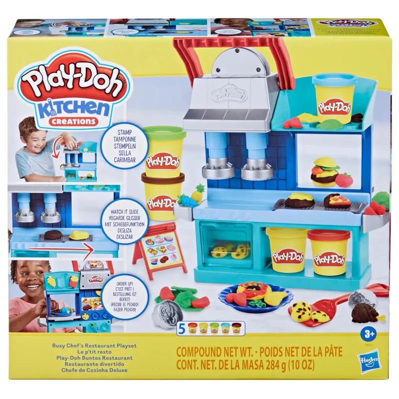 Plastilīna komplekts Hasbro Play-Doh Chef's Restaurant Playset, daudzkrāsaina
