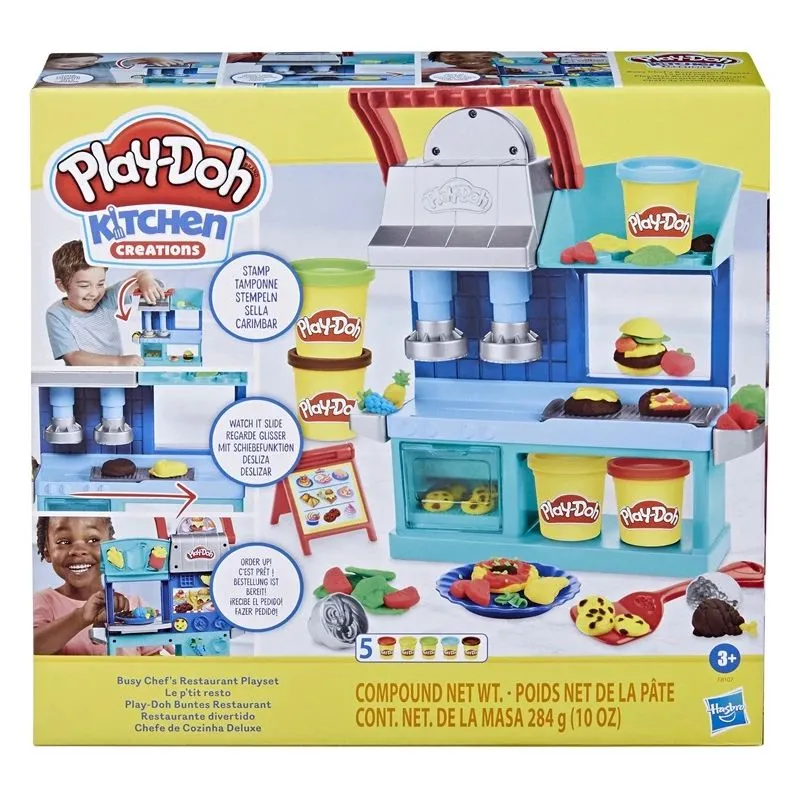 Plastilino rinkinys Hasbro Play-Doh Chef's Restaurant Playset, įvairių spalvų