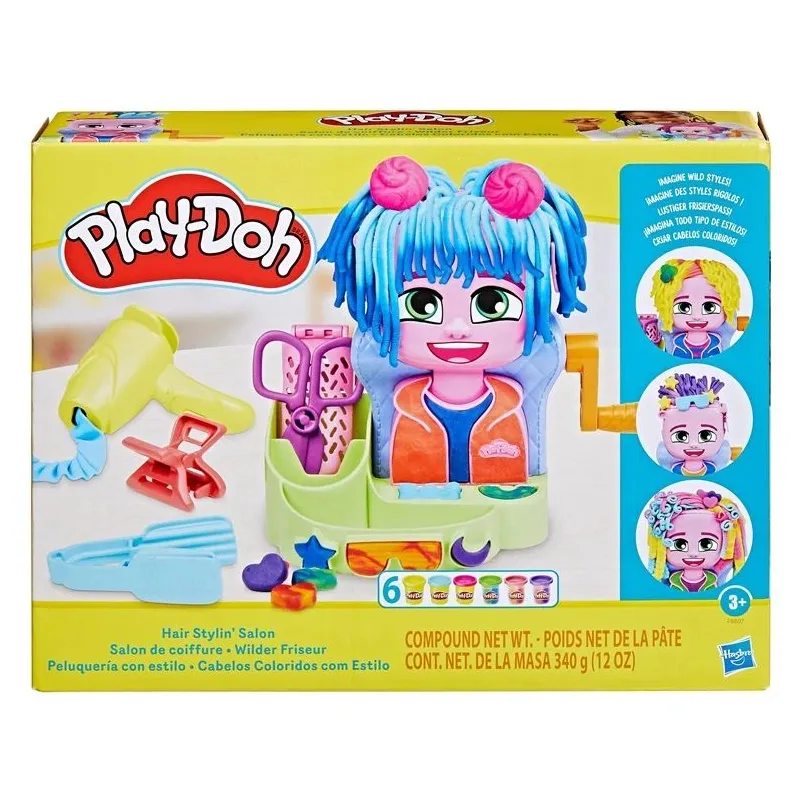 Набор для творческой лепки из глины Hasbro Play-Doh Hair Staylin' Salon F8807, многоцветный