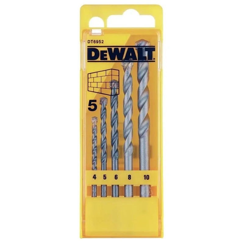 Grąžtų komplektas Dewalt DT6952-QZ, betonui, tiesus, 4 mm x 12 cm