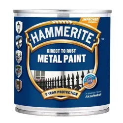 Emailvärv, korrosioonivastane metallkonstruktsioonidele Hammerite Smooth, läikiv, 0.25 l, valge v.