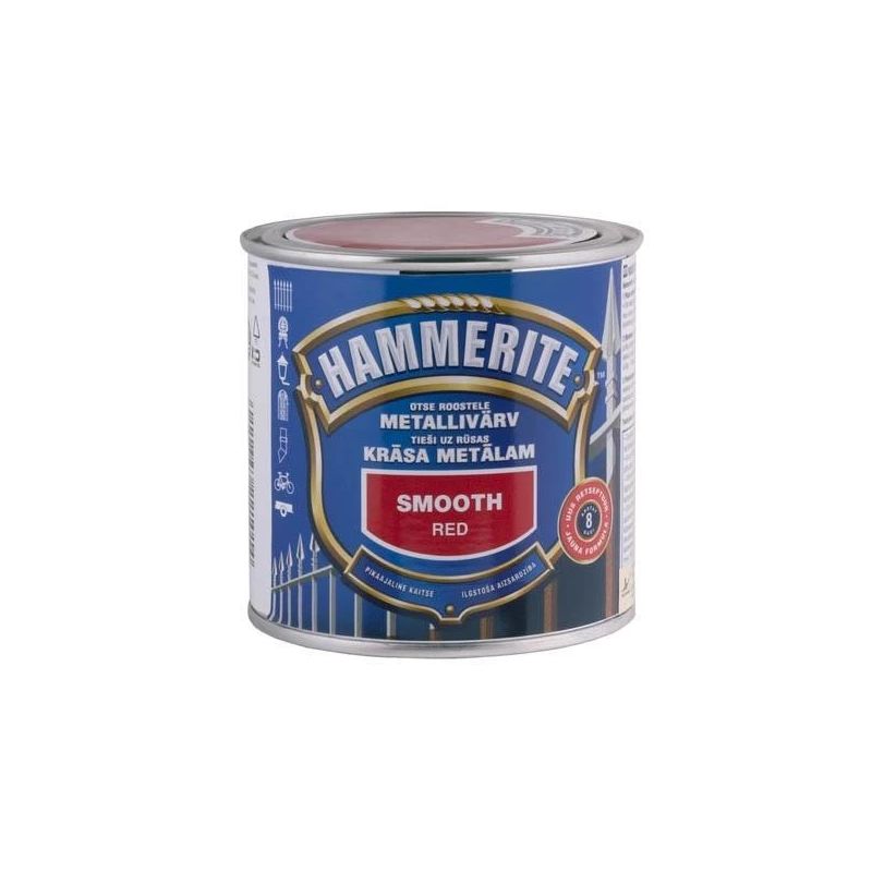 Krāsa hammerite sarkans glancēta 250ml