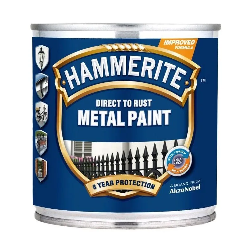 Emaljas krāsa, aizsargā metāla konstrukcijas pret koroziju Hammerite Smooth, spīdīga, 0.25 l, zaļa krās.