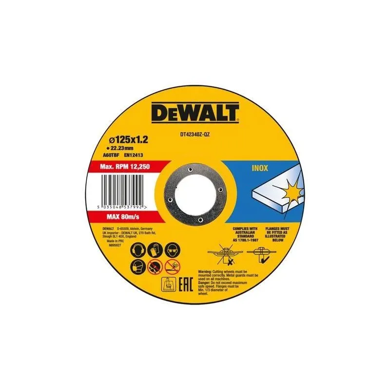 Griešanas disks Dewalt DT42340Z-QZ, 125 mm x 1.2 mm x 22.23 mm