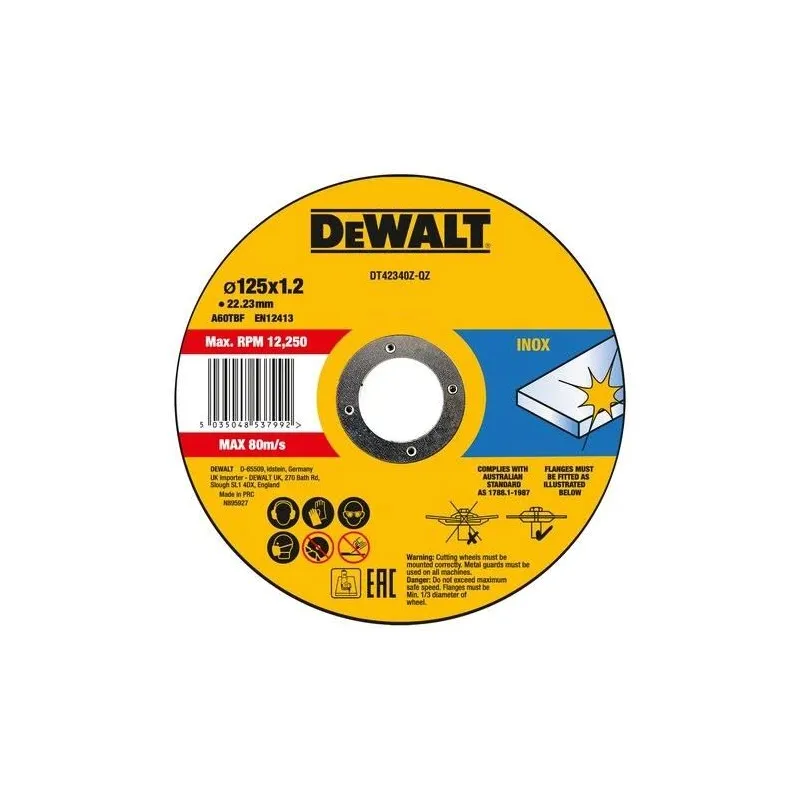 Griešanas disks Dewalt DT42340Z-QZ, 125 mm x 1.2 mm x 22.23 mm