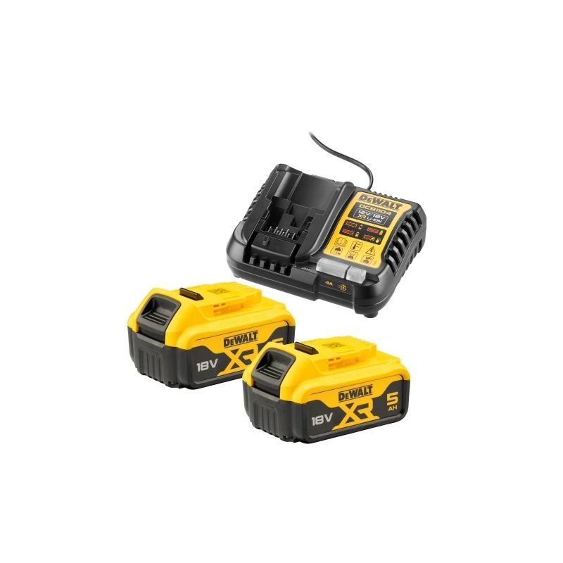 DeWALT Komplekts lādētājs + 2x5Ah ,DCB1104+DCB184,