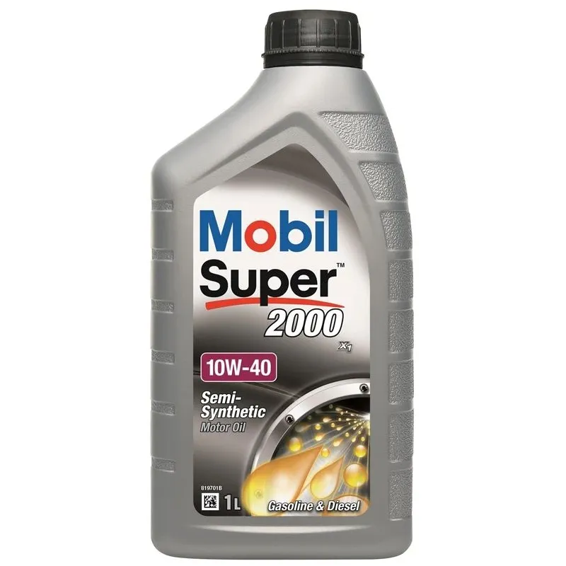 Motoreļļa Mobil Super2000 10W - 40, daļēji sintētiska, 1 l