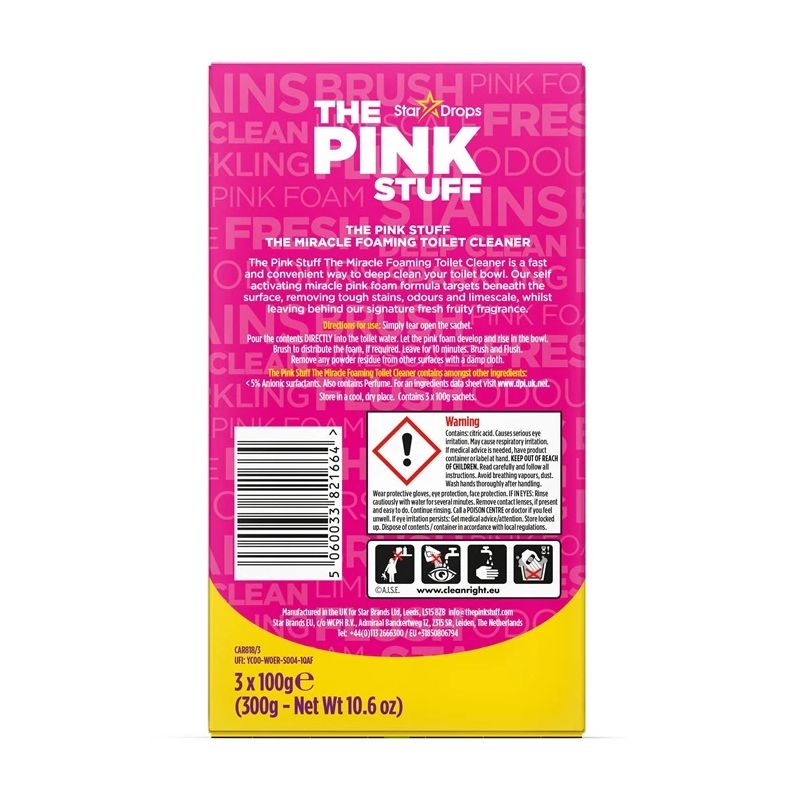 WC tīrīšanas gēls The Pink Stuff Foaming. 0.3 kg. 3 gab.