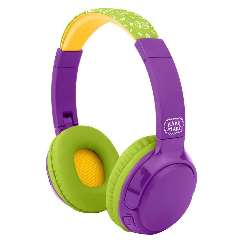 Bezvadu austiņas bērniem Kakė Makė. zaļa-violeta