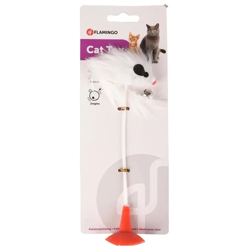 Rotaļlieta kaķim Flamingo, balta krās.