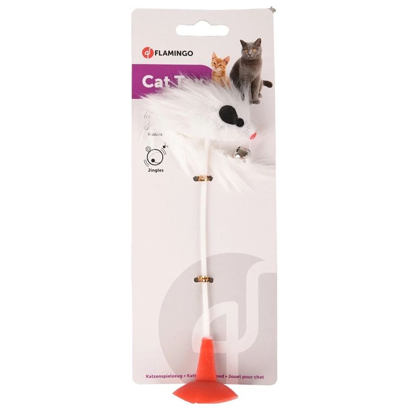 Rotaļlieta kaķim Flamingo. balta