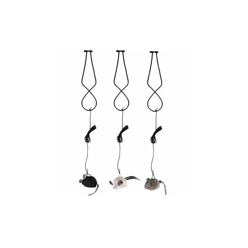 Rotaļlieta kaķim Flamingo Bungee Mouse
