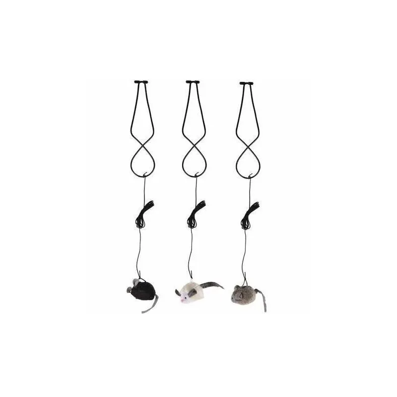 Rotaļlieta kaķim Flamingo Bungee Mouse