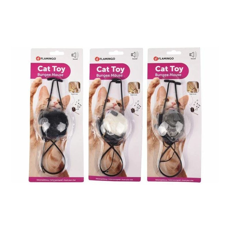 Rotaļlieta kaķim Flamingo Bungee Mouse
