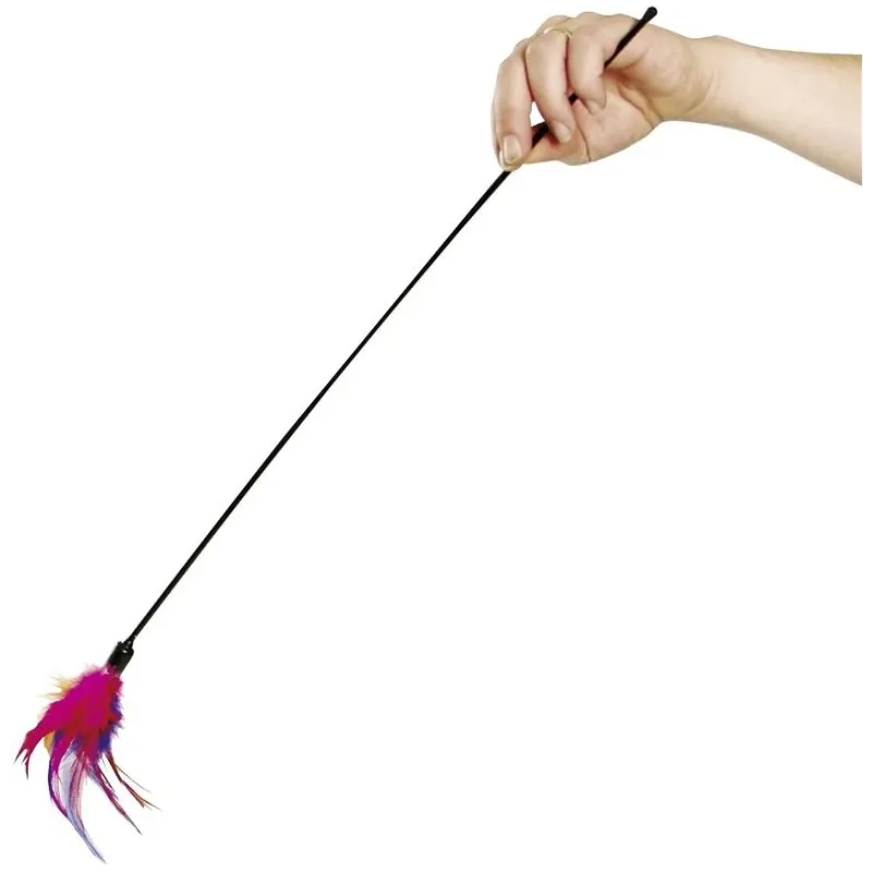 Rotaļlieta kaķiem uz kociņa Flamingo Featherstick, daudzkrāsaina, 50 cm
