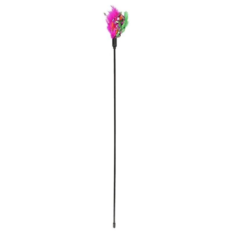 Rotaļlieta kaķiem uz kociņa Flamingo Featherstick, daudzkrāsaina, 50 cm