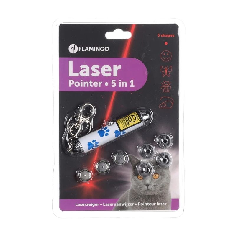 Rotaļlieta kaķim Flamingo LASER. zila-balta