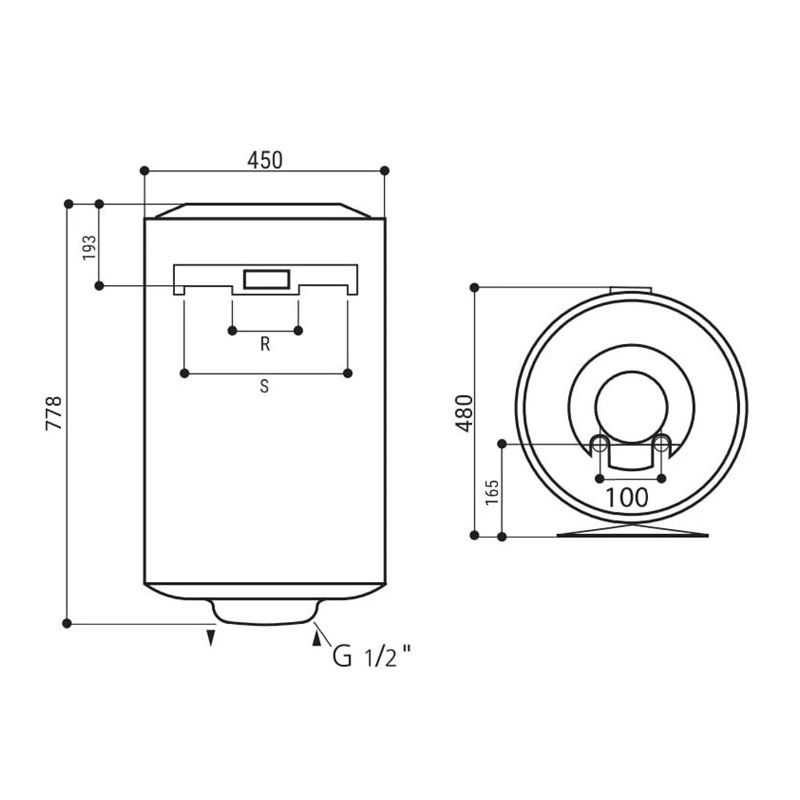 Sildītājs ūdens regent 80l reg 80 v eu2