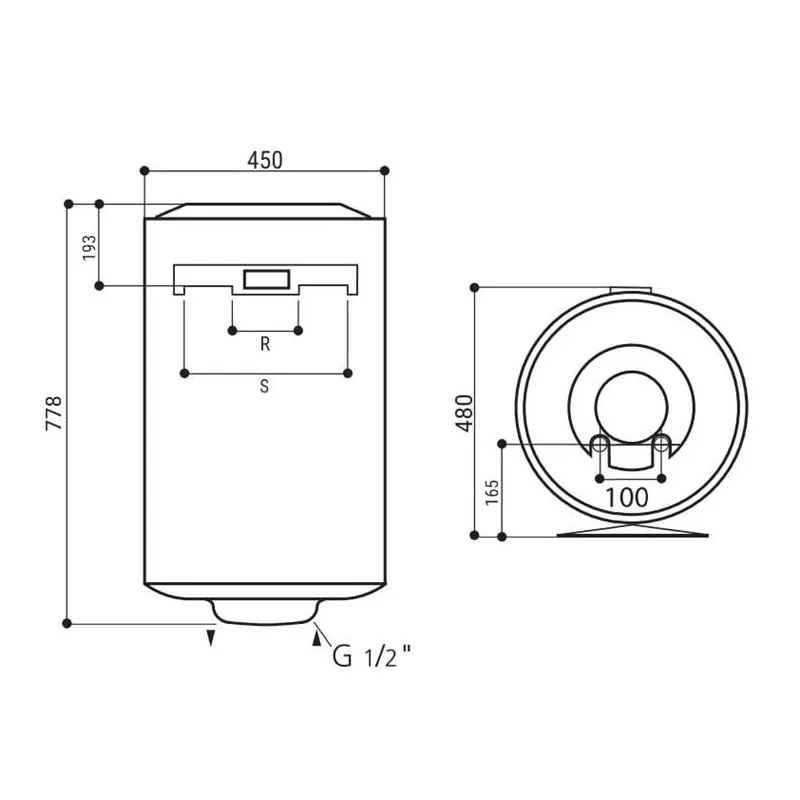 Ūdens sildītājs Regent V EU2 80, 75 l