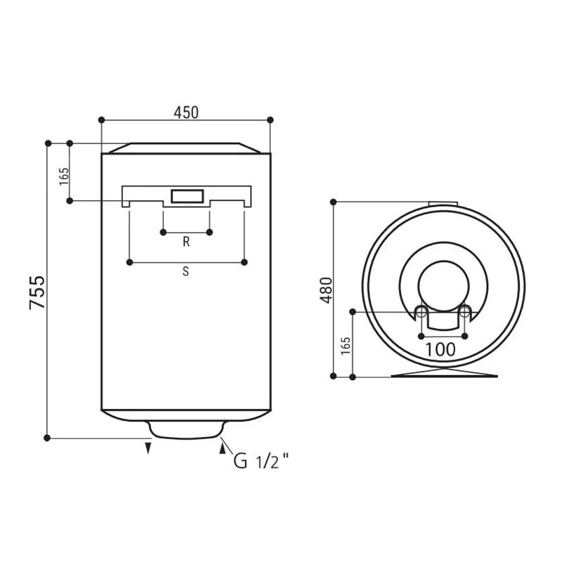 Sildītājs ūdens regent kombinēts 80l kr