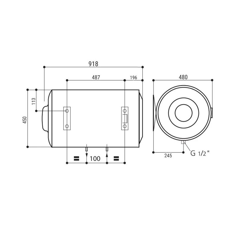 Sildītājs ūdens regent 100l horizontāls