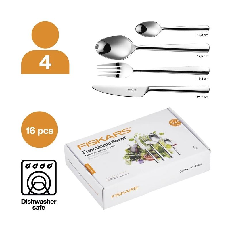 Galda piederumu komplekts Fiskars FF. sudraba