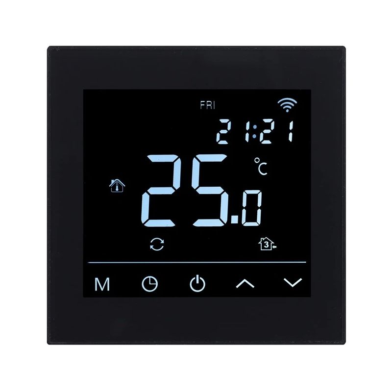 Termostats HEATCOM HC91 Wi-Fi, melns