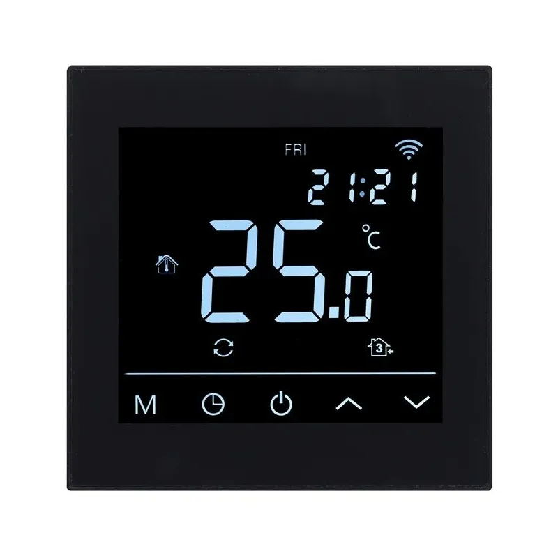 Grīdas termostats Heatcom HC91, padziļinājumā, melna, 8.6 cm, 5 - 50 °C