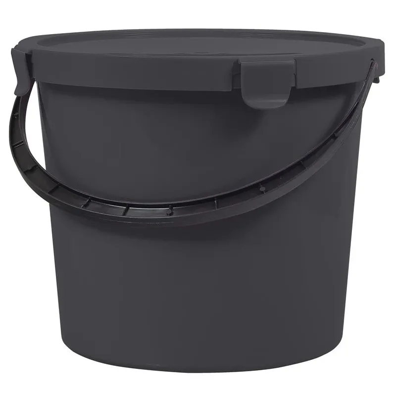 Bucket with lid 10l 60790807 dark grey