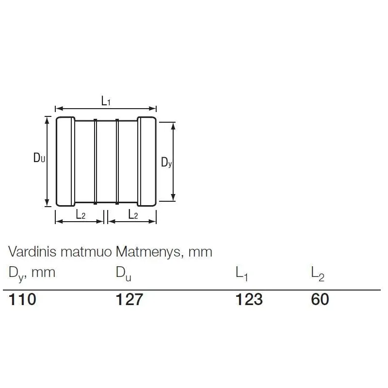Dviguba mova lauko kanalizacijai Wavin, 110 mm