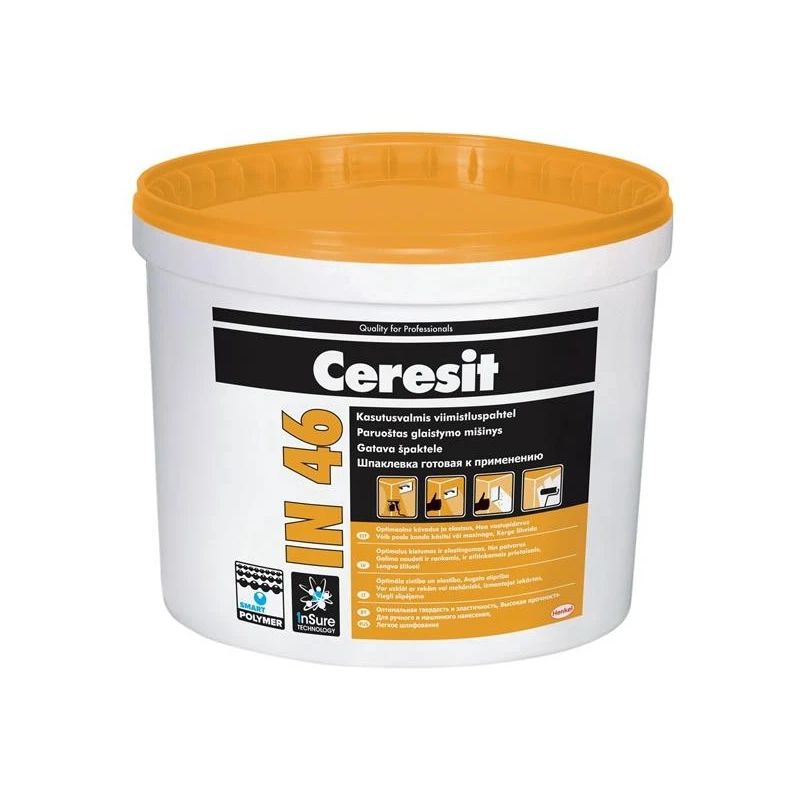 Špaktele Ceresit IN 46. gatavs lietošanai. balta. 25 kg